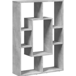 vidaXL Estanterías-Estantería de madera de ingeniería gris hormigón 63x20x90 cm