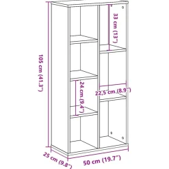 vidaXL Estantería de madera de ingeniería blanca 50x25x105 cm Blanco Best