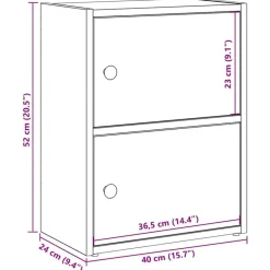vidaXL Estantería de madera de ingeniería 40x24x52 cm Roble Sonoma