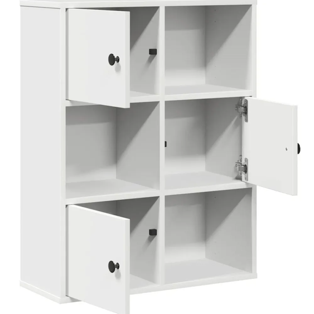 vidaXL Estanterías-Estantería de madera de ingeniería blanca 60x24x76,5 cm