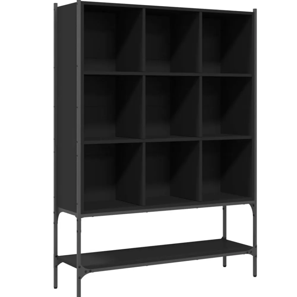 vidaXL Estantería de madera de ingeniería negra 102x30x141,5 cm Negro New