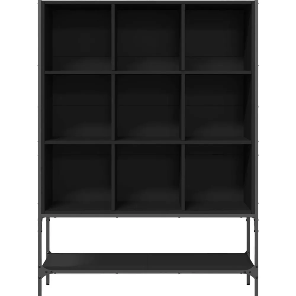 vidaXL Estantería de madera de ingeniería negra 102x30x141,5 cm Negro New