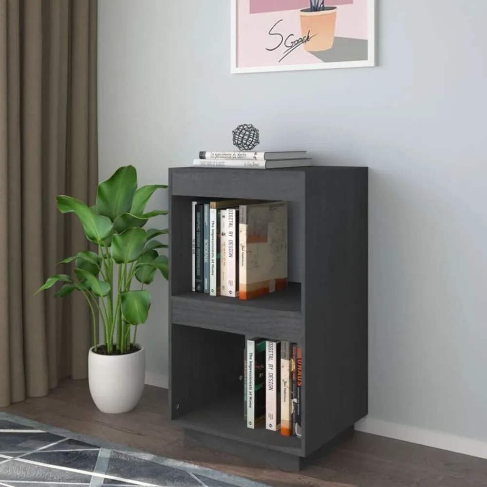 vidaXL Estantería de madera maciza de pino 40x35x71 cm Gris Best