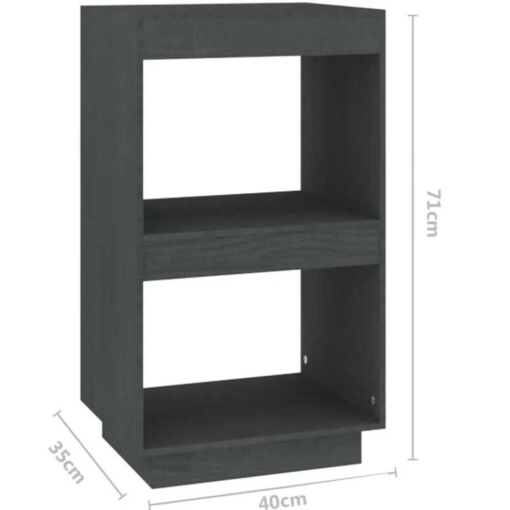 vidaXL Estantería de madera maciza de pino 40x35x71 cm Gris Best