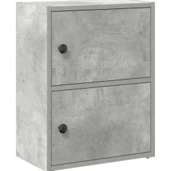 vidaXL Estanterías-Estantería de madera de ingeniería gris hormigón 40x24x52 cm