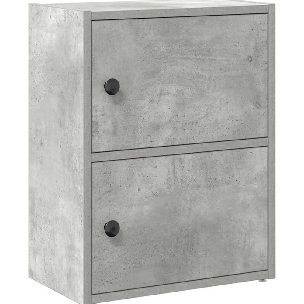 vidaXL Estanterías-Estantería de madera de ingeniería gris hormigón 40x24x52 cm
