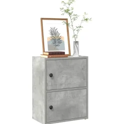 vidaXL Estanterías-Estantería de madera de ingeniería gris hormigón 40x24x52 cm