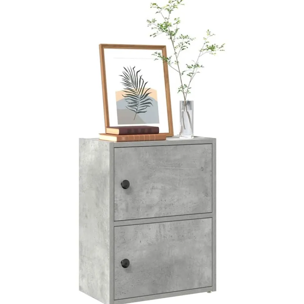 vidaXL Estanterías-Estantería de madera de ingeniería gris hormigón 40x24x52 cm