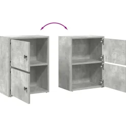 vidaXL Estanterías-Estantería de madera de ingeniería gris hormigón 40x24x52 cm