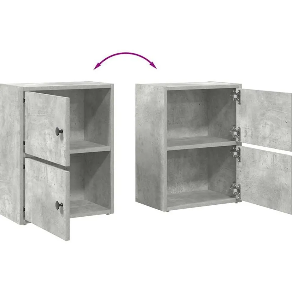 vidaXL Estanterías-Estantería de madera de ingeniería gris hormigón 40x24x52 cm