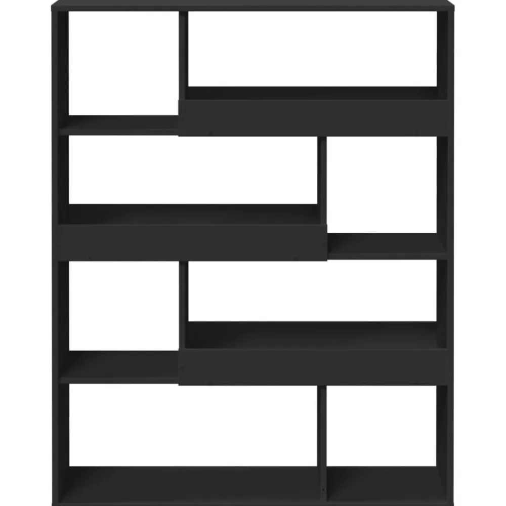 vidaXL Estanterías-Estantería de madera de ingeniería negra 100x33x125,5 cm