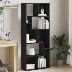 vidaXL Estantería de madera de 67x24x161 cm Roble negro