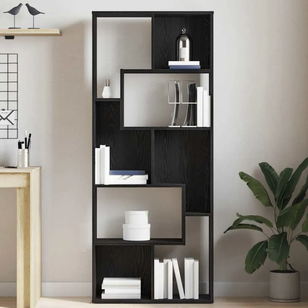 vidaXL Estantería de madera de 67x24x161 cm Roble negro