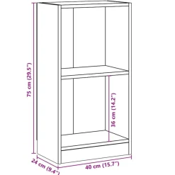 vidaXL Estantería de madera contrachapada color roble 40x24x75 cm Roble Sonoma New