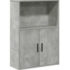 vidaXL Estantería de madera de ingeniería gris hormigón 60x24x85 cm Gris hormig&oacute;n Clearance
