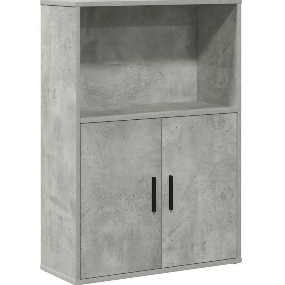 vidaXL Estantería de madera de ingeniería gris hormigón 60x24x85 cm Gris hormigón Clearance