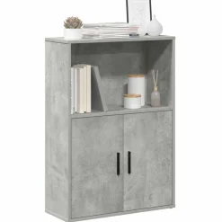 vidaXL Estantería de madera de ingeniería gris hormigón 60x24x85 cm Gris hormig&oacute;n Clearance