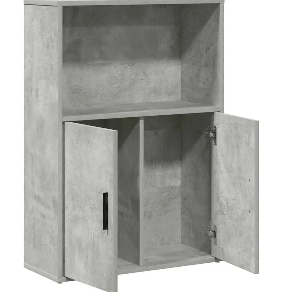 vidaXL Estantería de madera de ingeniería gris hormigón 60x24x85 cm Gris hormigón Clearance