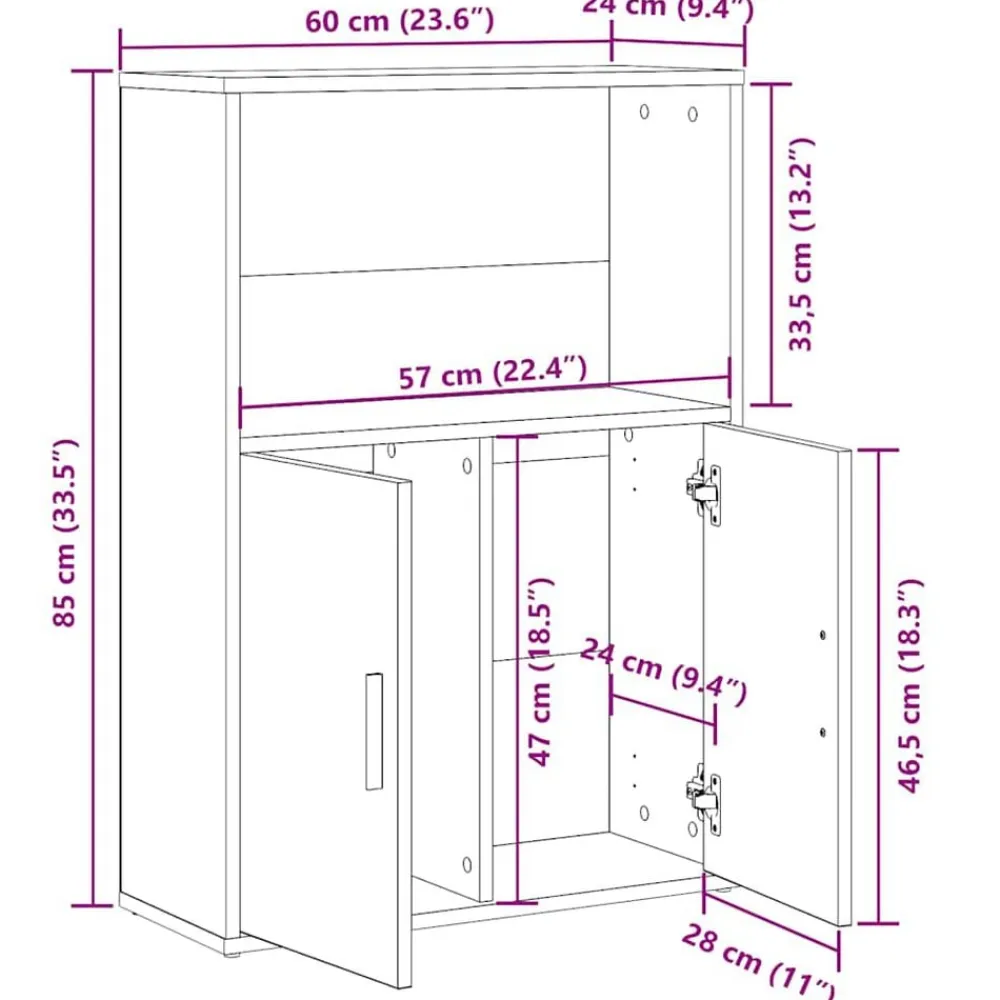 vidaXL Estantería de madera de ingeniería gris hormigón 60x24x85 cm Gris hormigón Clearance