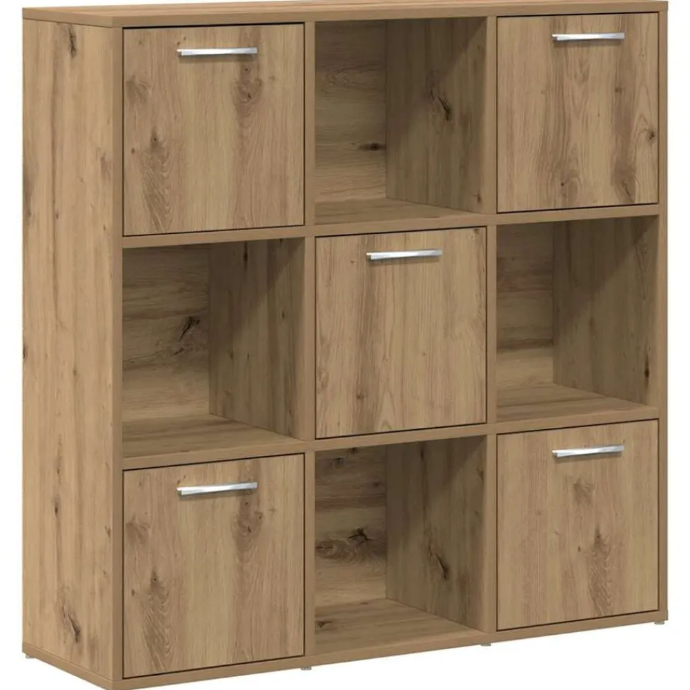 vidaXL Estantería de madera de ingeniería 90x28x90 cm Roble artisan
