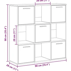 vidaXL Estantería de madera de ingeniería 90x28x90 cm Roble artisan