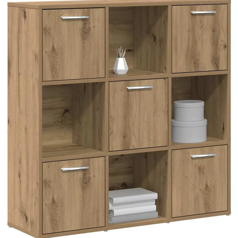 vidaXL Estantería de madera de ingeniería 90x28x90 cm Roble artisan