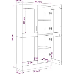 vidaXL Estanterías-Estantería de madera ingeniería roble artisan 82,5x30,5x150 cm