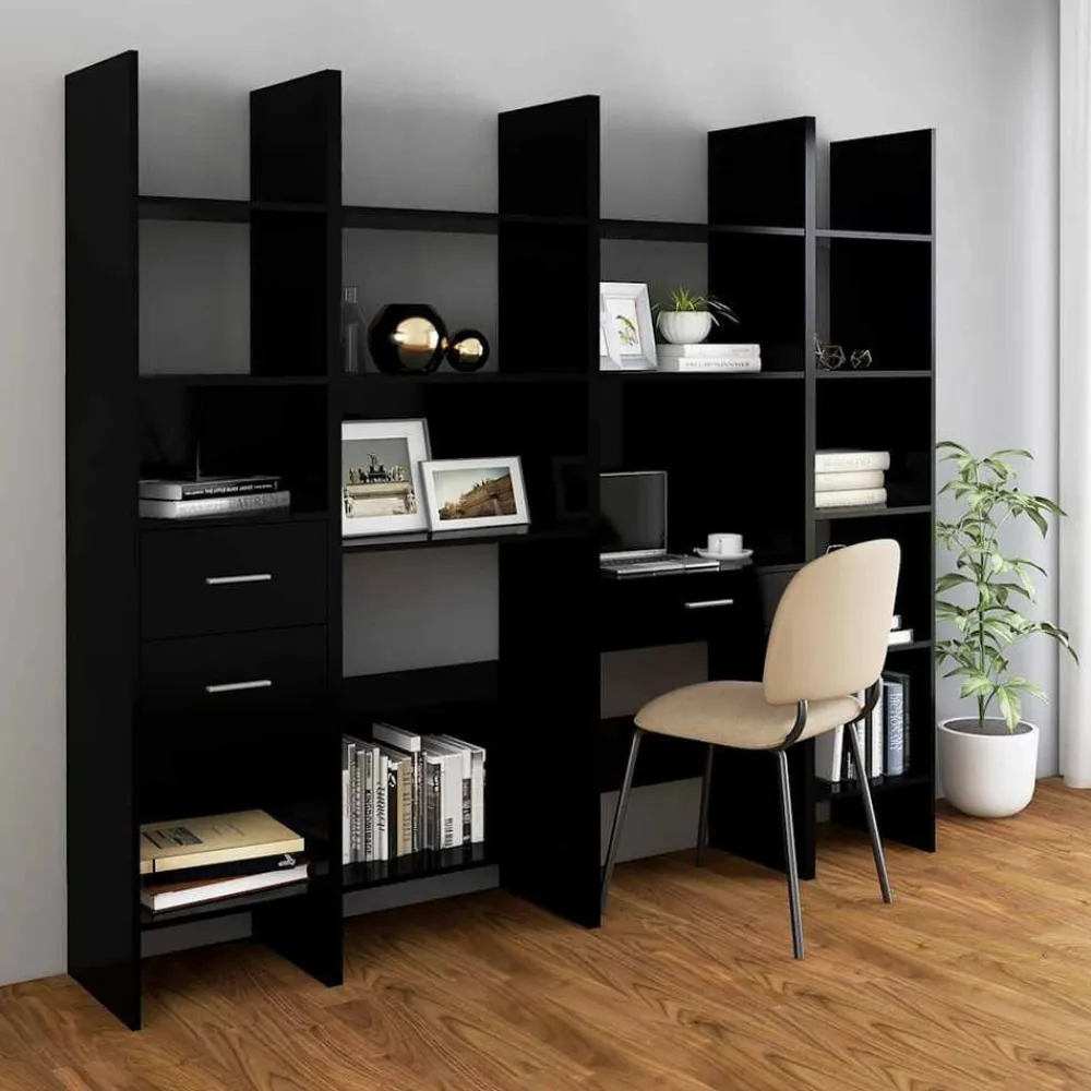 vidaXL Estantería de madera contrachapada 40x35x180 cm Negro Outlet