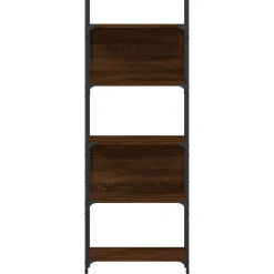 vidaXL Estantería de madera ingeniería roble ahumado 155,5x24x166,5 cm Marrón roble