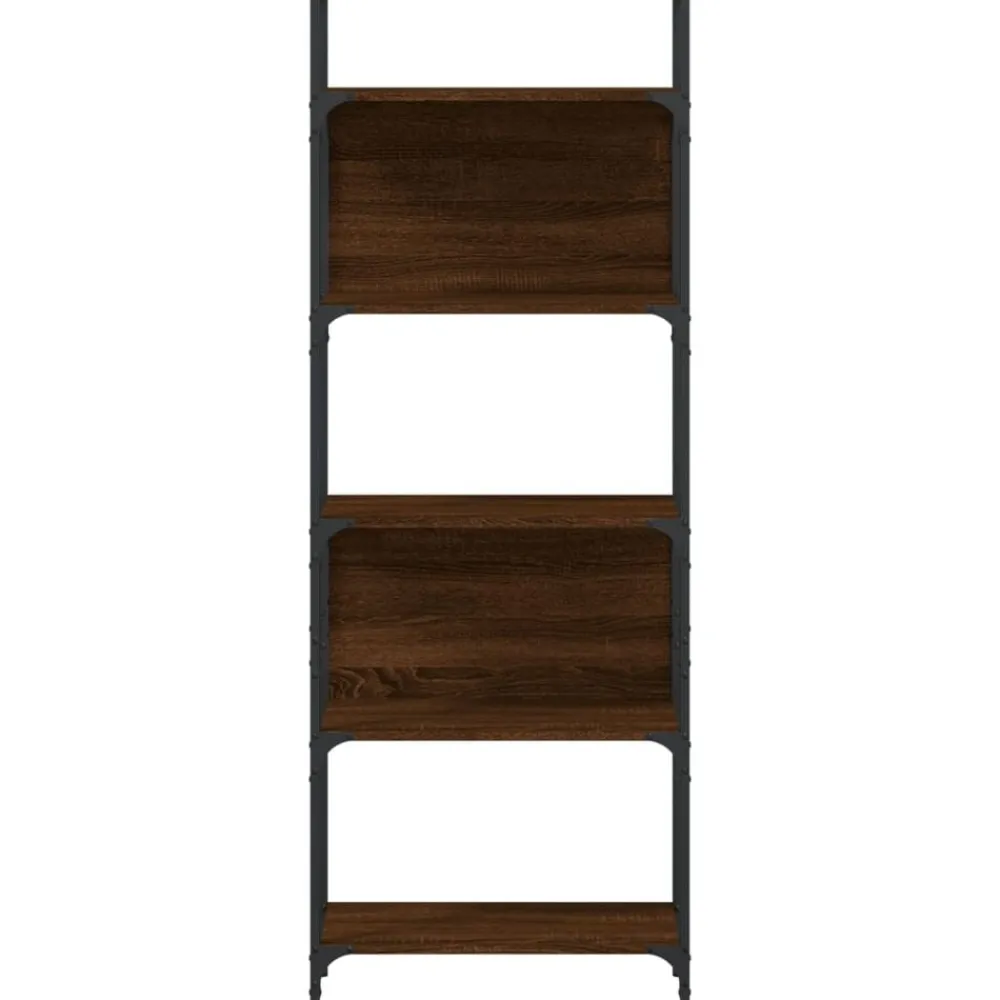 vidaXL Estantería de madera ingeniería roble ahumado 155,5x24x166,5 cm Marrón roble