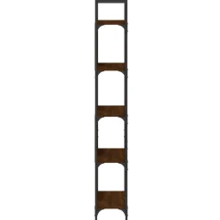 vidaXL Estantería de madera ingeniería roble ahumado 155,5x24x166,5 cm Marrón roble
