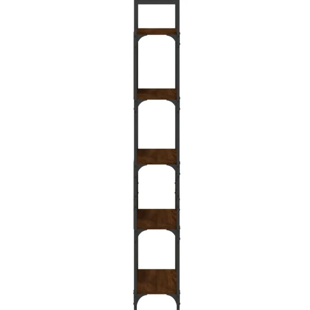 vidaXL Estantería de madera ingeniería roble ahumado 155,5x24x166,5 cm Marrón roble