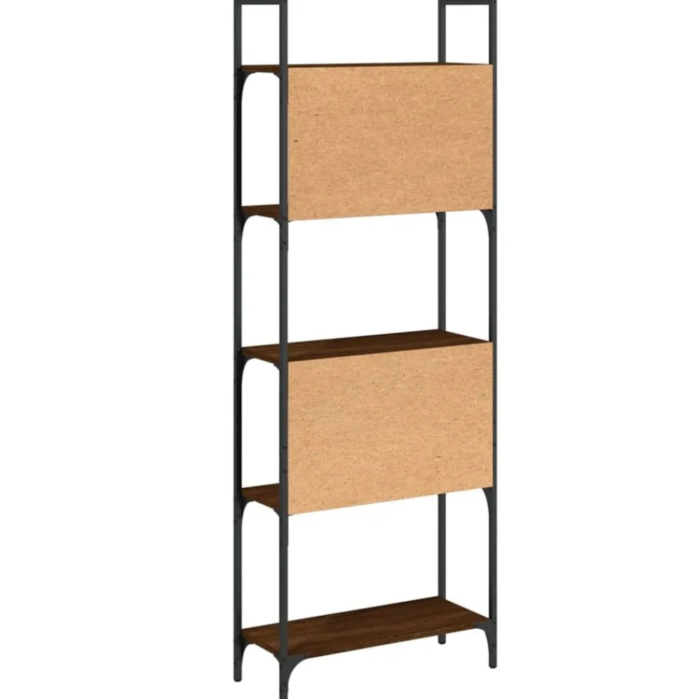 vidaXL Estantería de madera ingeniería roble ahumado 155,5x24x166,5 cm Marrón roble