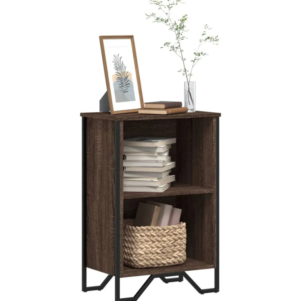vidaXL Estantería de madera de ingeniería marrón roble 50x31x74,5 cm Marrón roble Outlet
