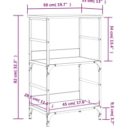 vidaXL Estanterías-Estantería de madera de ingeniería 50x33x82 cm