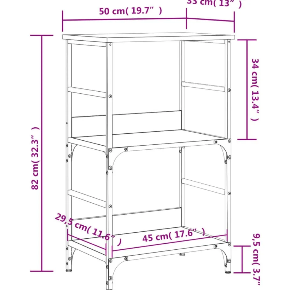 vidaXL Estanterías-Estantería de madera de ingeniería 50x33x82 cm