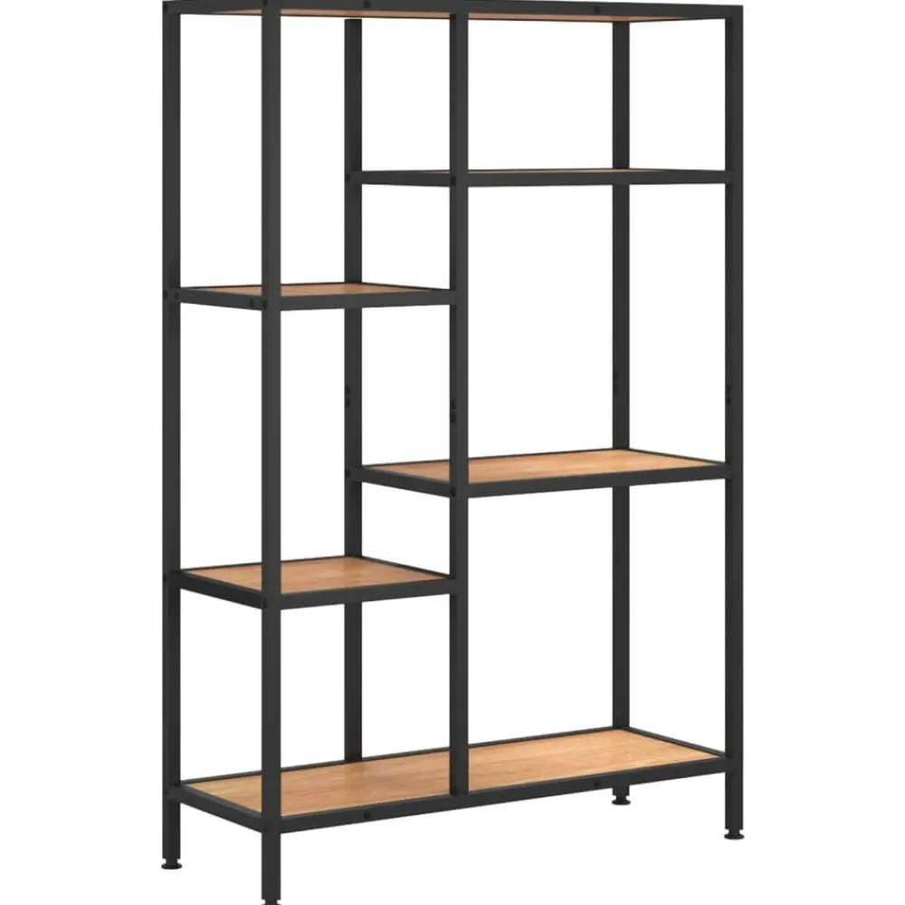 vidaXL Estanterías-Estantería de madera contrachapada y acero 80x30x120 cm