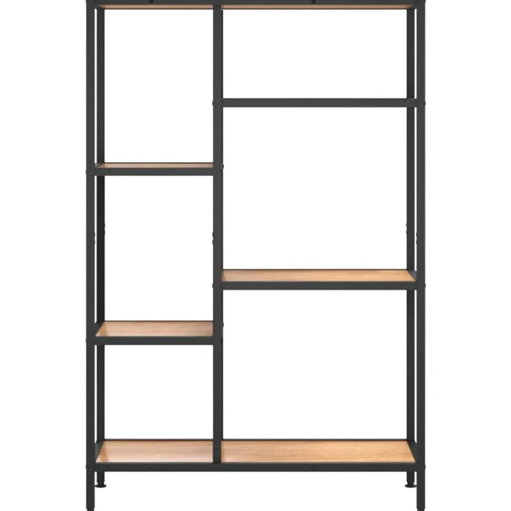 vidaXL Estanterías-Estantería de madera contrachapada y acero 80x30x120 cm