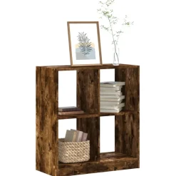 vidaXL Estantería de madera de ingeniería 68,5x32x75 cm Roble ahumado New
