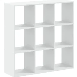 vidaXL Estanterías-Estantería de madera de ingeniería blanca 102x32x102 cm