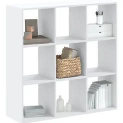 vidaXL Estanterías-Estantería de madera de ingeniería blanca 102x32x102 cm