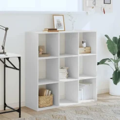 vidaXL Estanterías-Estantería de madera de ingeniería blanca 102x32x102 cm