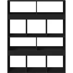 vidaXL Estanterías-Estantería de madera de ingeniería negra 100x33x125,5 cm