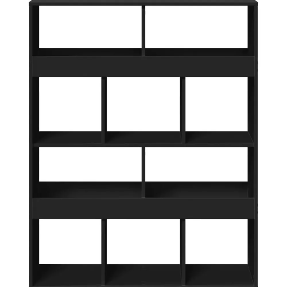 vidaXL Estanterías-Estantería de madera de ingeniería negra 100x33x125,5 cm