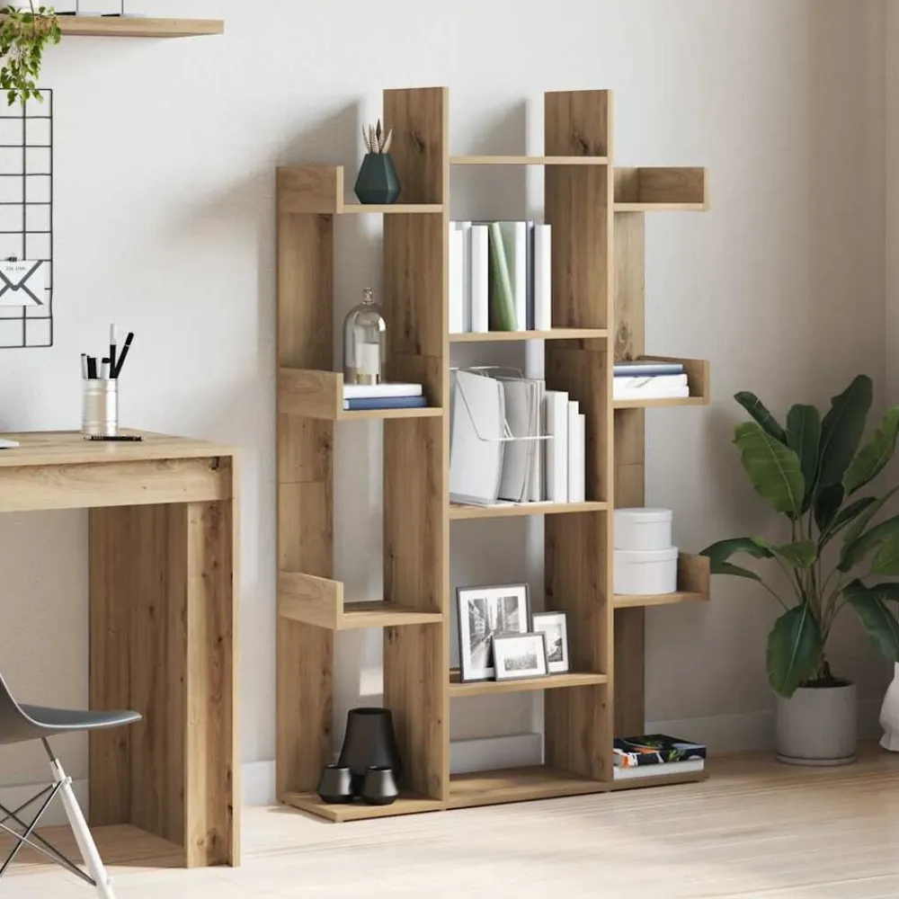 vidaXL Estantería de madera de ingeniería 86x25,5x140 cm Roble artisan Sale
