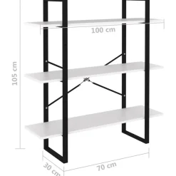 vidaXL Estanterías-Estantería de madera contrachapada 100x30x105 cm