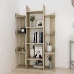 vidaXL Estantería de madera de ingeniería 86x25,5x140 cm Roble Sonoma Best