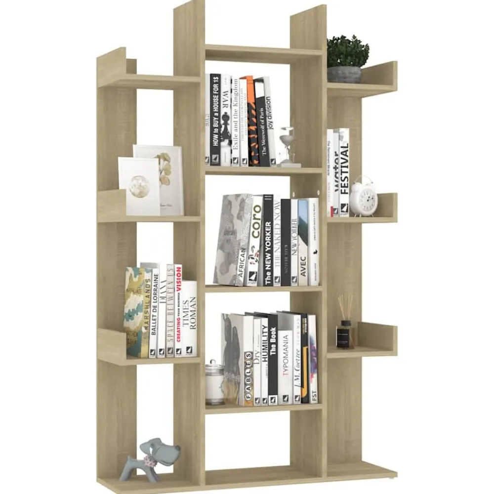 vidaXL Estantería de madera de ingeniería 86x25,5x140 cm Roble Sonoma Best