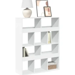 vidaXL Estanterías-Estantería de madera de ingeniería blanca 100x33x125,5 cm