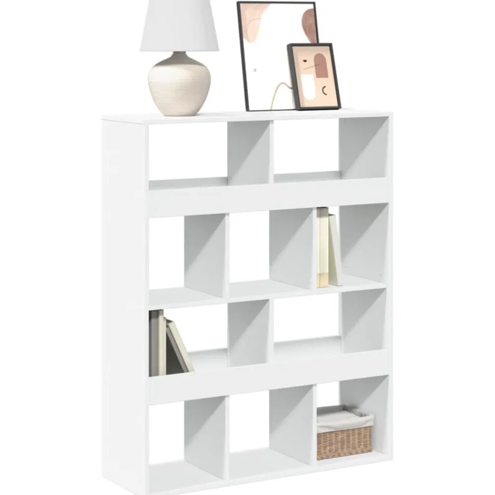 vidaXL Estanterías-Estantería de madera de ingeniería blanca 100x33x125,5 cm